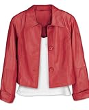 Cropped Coral Leather Jacket