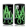 Green Neon Flames Design Protective Skin Decal Sticker for LG Vu CU915 CU920 Cell Phone