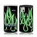 Green Neon Flames Design Protective Skin Decal Sticker for LG Vu CU915 CU920 Cell Phone