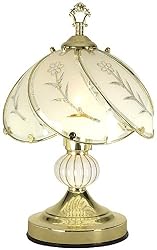 Polished Brass Touch Table Lamp with Brass Finial