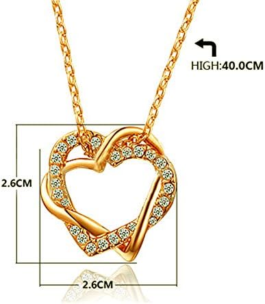 LoveCity 18K Gold Plated Austrian Crystal Heart Pendant Necklace