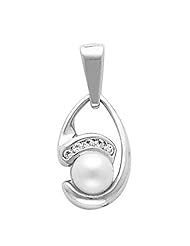 Platinum White Akoya Cultured Pearl and Diamond Pendant -- LIFETIME WARRANTY