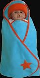 Cozyosko baby blanket wrap Aqua star