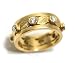 Jewelry : Diamond Right Hand Ring with Engraved Leaves, 18k Yellow Gold, Ring Size 6.25 T.w 0.60