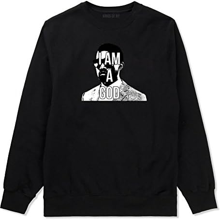 Kings Of NY I Am God Kanye Album West Music Hiphop Crewneck Sweatshirt Small Black