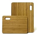 Mango Leaf 17006 Bamboo Cutting Board with Carved In Handle, Set of 2