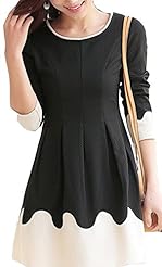 Silk/Knit Long Sleeves  Shirt  Dress