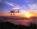 Red & Yellow Plane (In Sunset) Framed Art Poster Print - 16" X 20"