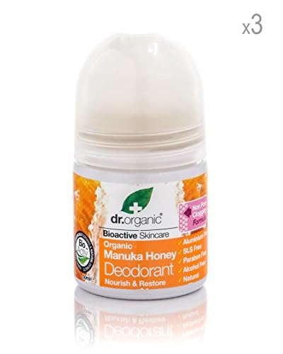 Dr Organic Set 3 Pezzi Deodorante Manuka Honey 50 ml cad.