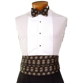 LSU Cummerbund and Bow Tie Set - Louisiana State University Black Cummerbund Set with LSU Logo