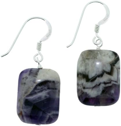 O&G Natural Amethyst Dangle Earrings Set in 925 Sterling Silver