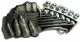 GUITAR & MONSTER CLAW BELT BUCKLE + display stand