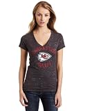 NFL Women's Kansas City Chiefs Pride Playing II Short Sleeve Deep V-Neck Haze Tee (Charcoal Haze, XX-Large)