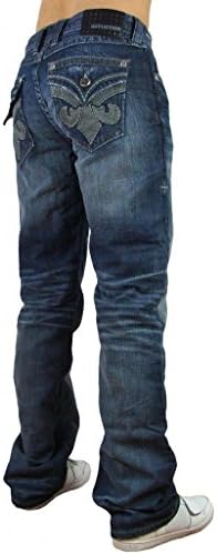 Affliction Men's Blake Cathedral Fleur Flap Freedom Straight Leg Denim 30 Blue