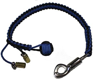 Biker Whip Extreme Get Back 24" Blue and Black Reflective Monkey Fist with Silver Punisher Skulls .45 Cal Casing