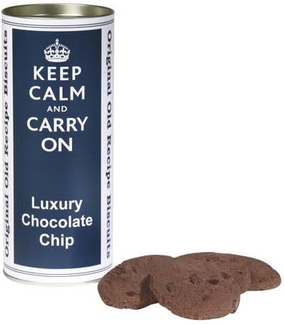 Keep Calm and Carry On Biscuits Chocolate Chip Cookies Biscuits Food Gift Be Calm and Carry On & Eat Cookie