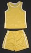 Girls Pull-on Dazzle Stars Short Set with Side Stripes in Yellow