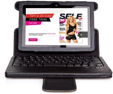 Sean Portfolio Case Leather Stand Case with Detachable Removable Wireless Blu...