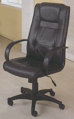 Black Leather Office Chair With Gas Lift Padded Black Leather Office Chair With Gas Lift Padded