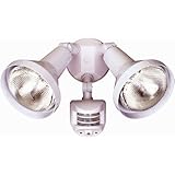 Designers Edge L992WH Outdoor Two-Light Downward Floodlight, 180-Degree Motion-Activated, White