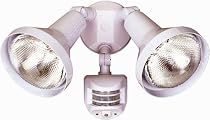 Designers Edge L-992WH Outdoor Two-Light Downward Floodlight, 180-Degree Motion-Activated, White