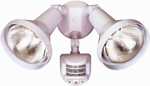 Designers Edge L-992WH Outdoor Two-Light Downward Floodlight, 180-Degree Motion-Activated, White