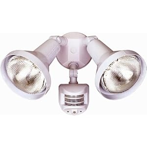 Designers Edge L-992WH Outdoor Two-Light Downward Floodlight, 180-Degree Motion-Activated, White by Designers Edge