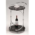 Chrome & Walnut Finish Wood Serving Cart