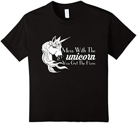 Kids UNICORN Horn Rainbow Cool Funny Birthday Gift T-shirt 12 Black
