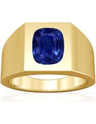 18K Yellow Gold Cushion Cut Blue Sapphire Solitaire Ring