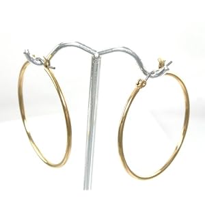 Beautiful 18k Gold Layered GL 1 1 4 Hoop Earrings 2mm Wide (Thin) - Lifetime Warranty! Comes Gift...