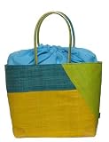 Colorful Straw / Beach / Shopper / Tote Bag Lemon Large