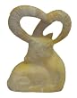 Hand carved soapstone ram head - set of 2