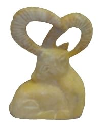 Hand carved soapstone ram head - set of 2