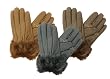Adi Designs Ladies Rabbit Fur Cuff Lambskin Gloves