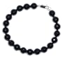Sterling Silver 8mm Faceted Black Onyx Bead Bracelet, 7.5"