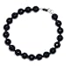 Sterling Silver 8mm Faceted Black Onyx Bead Bracelet, 7.5"