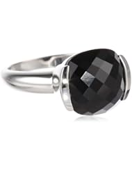 Sterling Silver Onyx Cushion Cut Channel Set Ring, Size 7