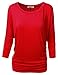 NINEXIS Women's Basic 3/4 sleeve Dolman Top