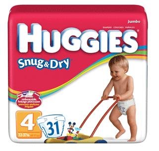 Huggies Snug & Dry Diapers, Size 4, 31-Count Jumbo Pack Huggies Snug & Dry Diapers, Size 4, 31-Count Jumbo Pack
