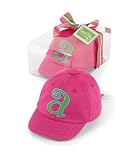 Mud Pie Initial Baby Initial Baby Personalized Pink Initial Cap, Letter A