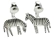 Ikki Matsumoto's 925 Sterling Silver Clip on Zebra Earrings by Zarah Jewelry FOR NON PIERCED EARS