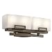 Kichler Lighting 45225SWZ Leeds 4-Light Bath Fixture, Shadow Bronze with Satin-Etched Cased Opal Glass