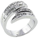Cz Whirl Stacking Wrap Promise Right Hand Ring