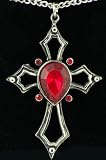 Gothic Red Heart Holy Cross Necklace Swarvoski Vampire