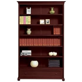 Hampton Bay 42w Six shelf Bookcase, SIX SHELF, HAZEL BROWN by Home Decorators Collection
