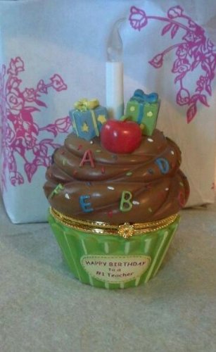 Happy Birthday #1 Teacher Cupcake Trinket Box