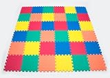 Rainbow Interlocking EVA Wonder Foam Mats: 36 Pieces 12 X 12 X 5/8 Thick