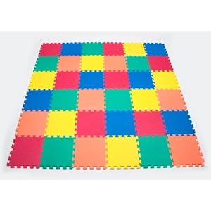 Rainbow Interlocking EVA Wonder Foam Mats: 36 Pieces 12
