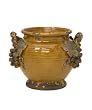11" Weathered Ceramic Amber Glazed Grape Accent Planter